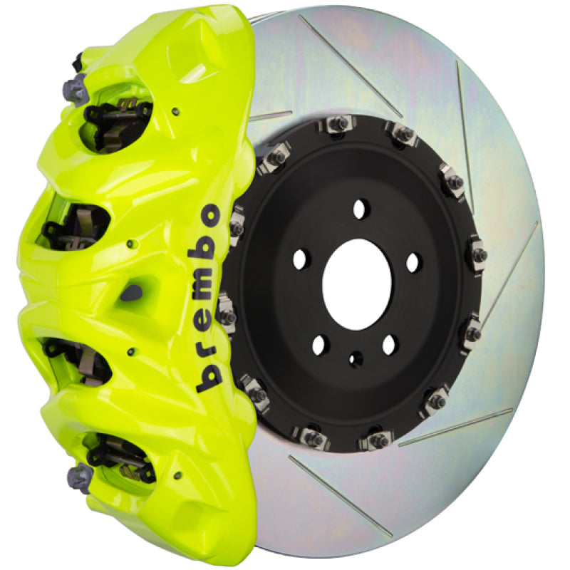 Brembo 12-21 Grand Cherokee SRT8 Fr GT BBK 8Pist Cast 412x38 2pc Rotor Slotted Type1-Fluo. Yellow