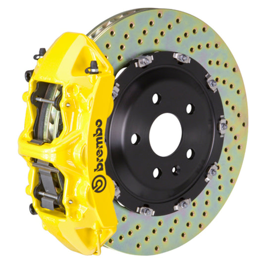 Brembo 08-14 Challenger SRT-8 Fr GT BBK 6Pis Cast 380x34 2pc Rotor Drilled-Yellow