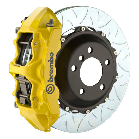 Brembo 11-23 Challenger w/V8 Exc AWD/SRT8 Fr GT BBK 6Pis Cast 355x32 2pc Rtr Slot Type3-Yellow