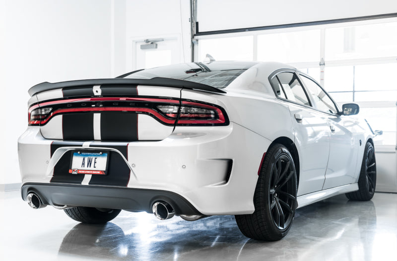 AWE Tuning 2017+ Dodge Charger 5.7L Touring Edition Exhaust - Non-Resonated - Diamond Black Tips