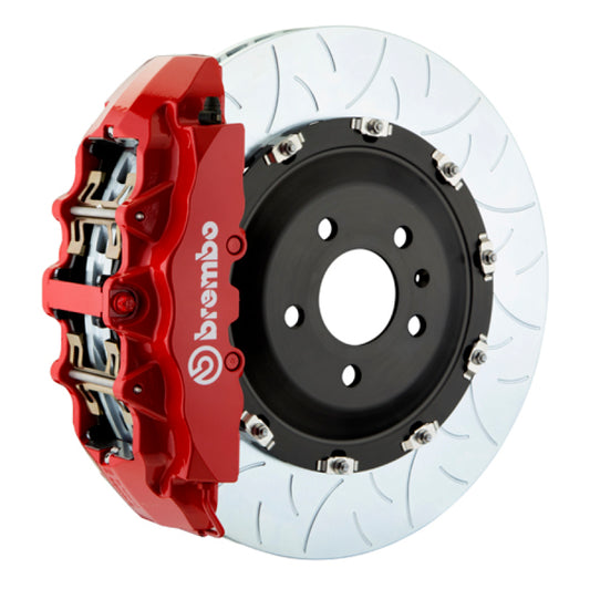 Brembo 11-23 Charger w/V8 Exc AWD/SRT8 Fr GT BBK 6Pis Cast 380x34 2pc Rotor Slotted Type3-Red