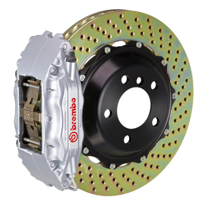 Brembo 11-23 Challenger w/V8 Exc AWD/SRT8 Fr GT BBK 6Pis Cast 355x32 2pc Rotor Drilled-Silver