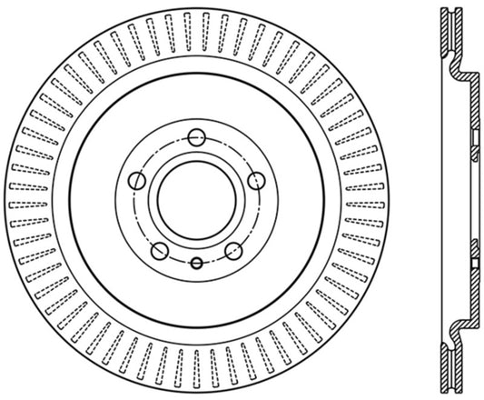 StopTech Premium High Carbon 13-14 Ford Mustang/Shelby GT500 Left Rear Disc Slotted Brake Rotor