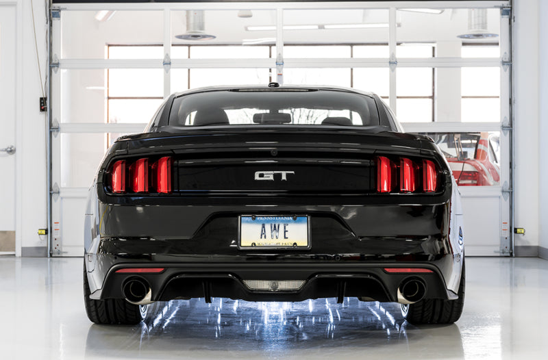 AWE Tuning S550 Mustang GT Cat-back Exhaust - Touring Edition (Diamond Black Tips)