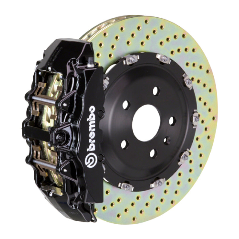 Brembo 11-23 Charger w/V8 Exc AWD/SRT8 Fr GT BBK 6Pis Cast 380x34 2pc Rotor Drilled-Black