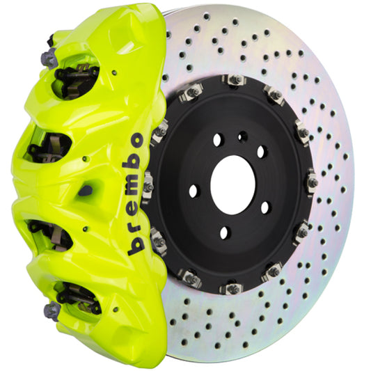 Brembo 12-21 Grand Cherokee SRT8 Fr GT BBK 8Pist Cast 412x38 2pc Rotor Drilled-Fluo. Yellow