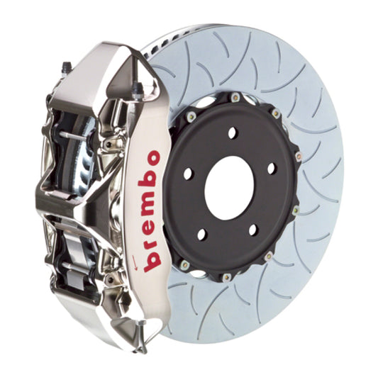 Brembo 08-10 Challenger w/V8 Excl AWD/SRT-8 Fr GTR BBK 6Pis Billet 380x34 2pc Rtr Slot Type3-Nickel